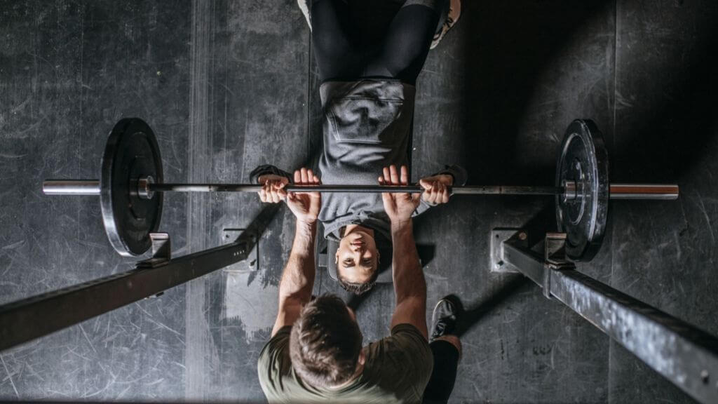 a person lifting weights